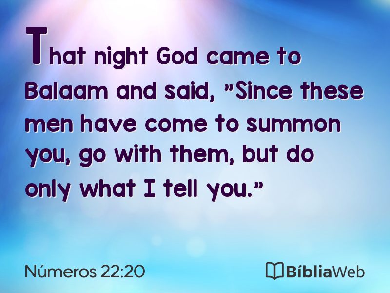 Números 22:20 em imagem para compartilhar