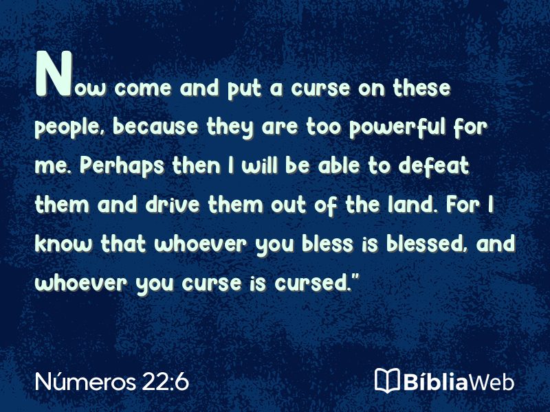 Números 22:6 em imagem para compartilhar