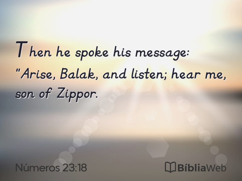 Números 23:18 em imagem para compartilhar