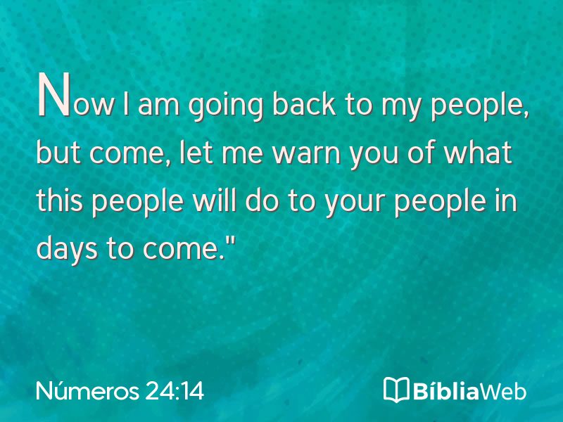 Números 24:14 em imagem para compartilhar