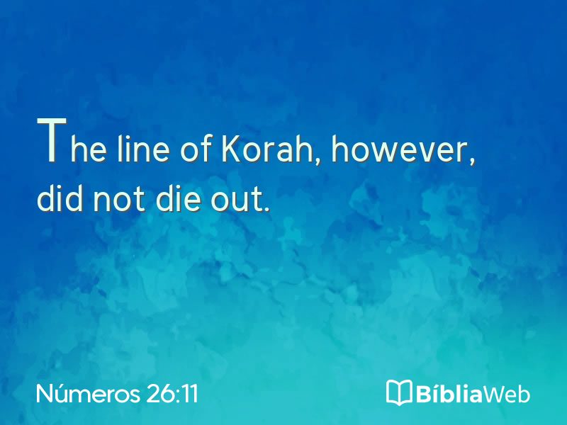 Números 26:11 em imagem para compartilhar