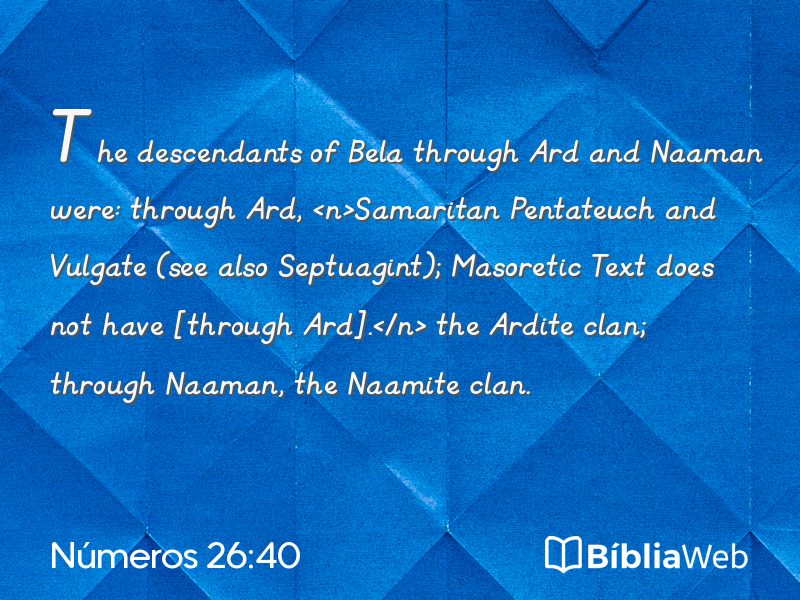 Números 26:40 em imagem para compartilhar