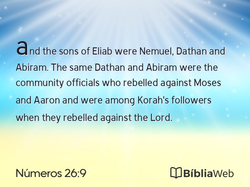 Números 26:9 em imagem para compartilhar