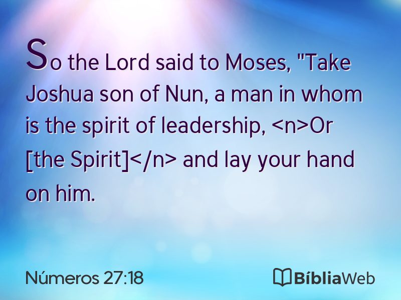 Números 27:18 em imagem para compartilhar
