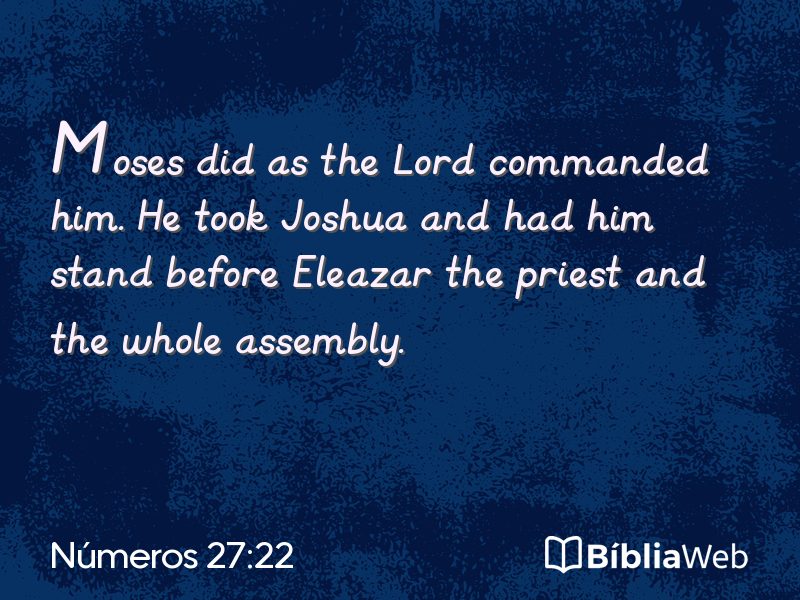 Números 27:22 em imagem para compartilhar