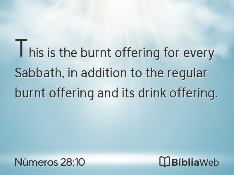 Números 28:10 em imagem para compartilhar