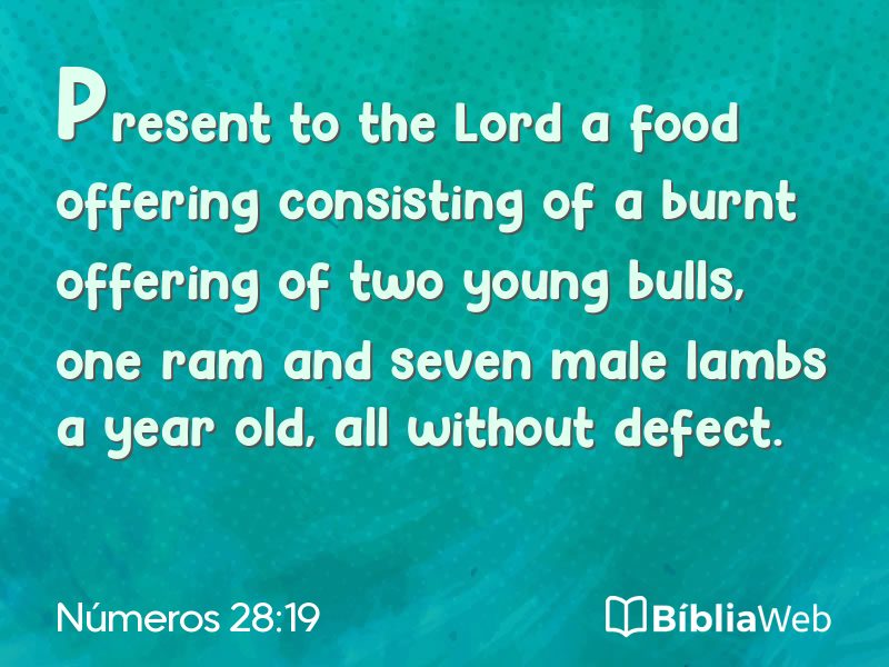 Números 28:19 em imagem para compartilhar
