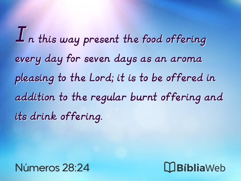 Números 28:24 em imagem para compartilhar