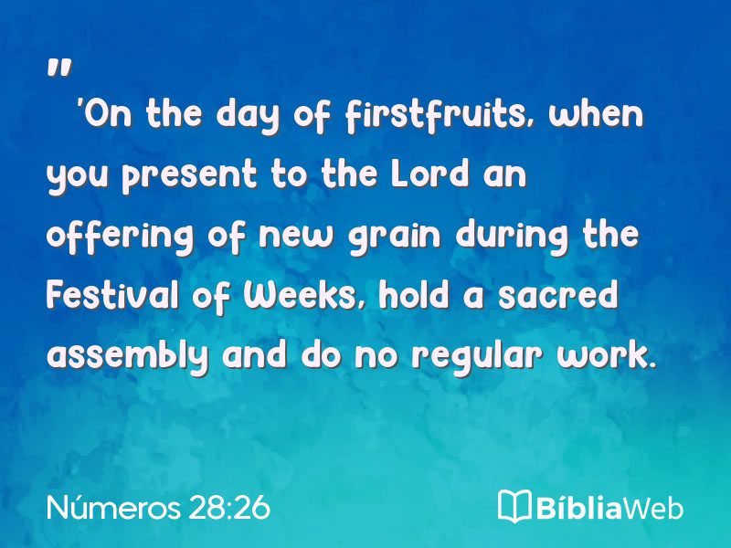 Números 28:26 em imagem para compartilhar