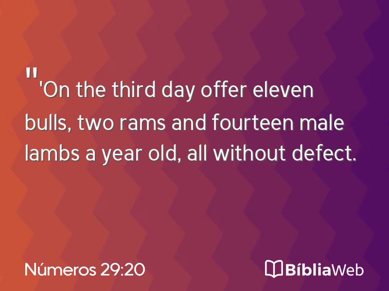 Números 29:20 em imagem para compartilhar