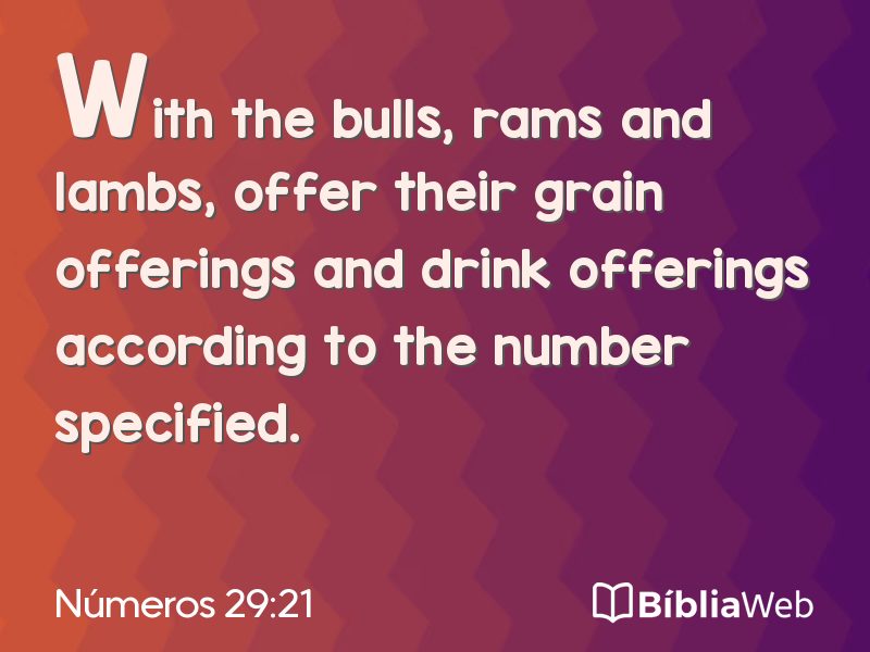 Números 29:21 em imagem para compartilhar