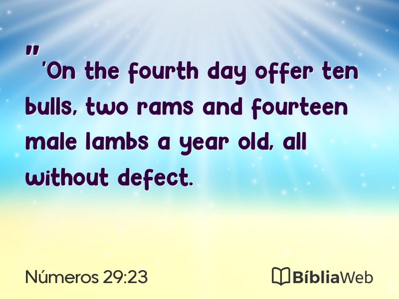 Números 29:23 em imagem para compartilhar