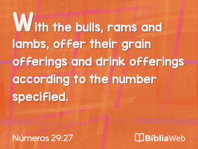 Números 29:27 em imagem para compartilhar