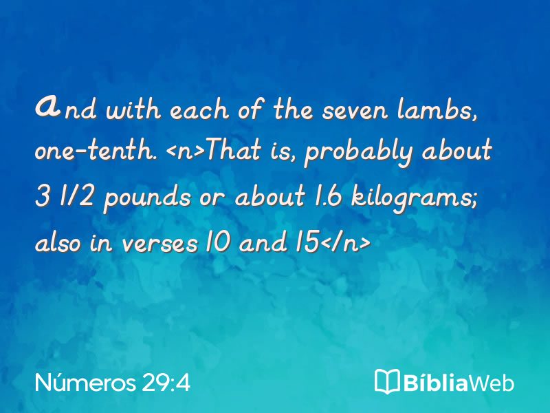 Números 29:4 em imagem para compartilhar