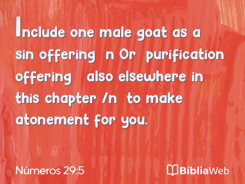 Números 29:5 em imagem para compartilhar
