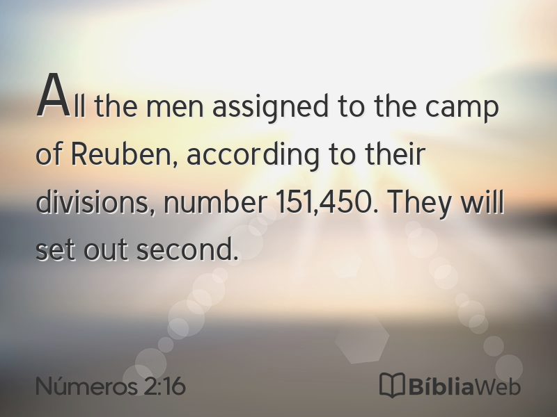 Números 2:16 em imagem para compartilhar