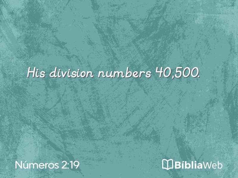 Números 2:19 em imagem para compartilhar
