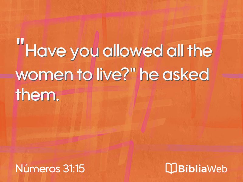 Números 31:15 em imagem para compartilhar