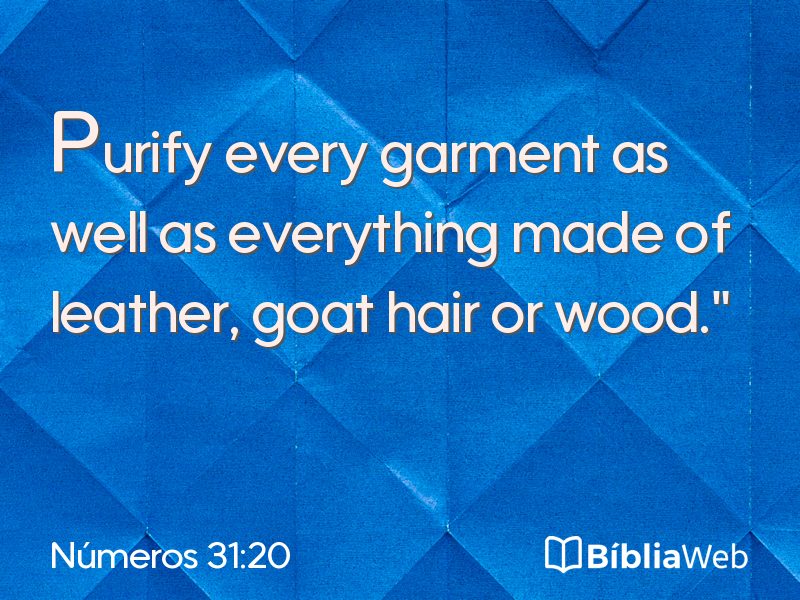 Números 31:20 em imagem para compartilhar