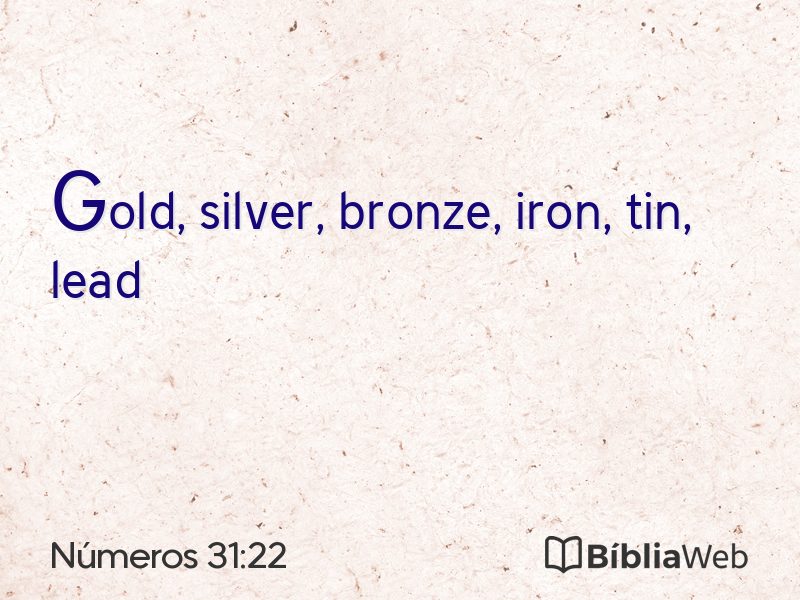 Números 31:22 em imagem para compartilhar