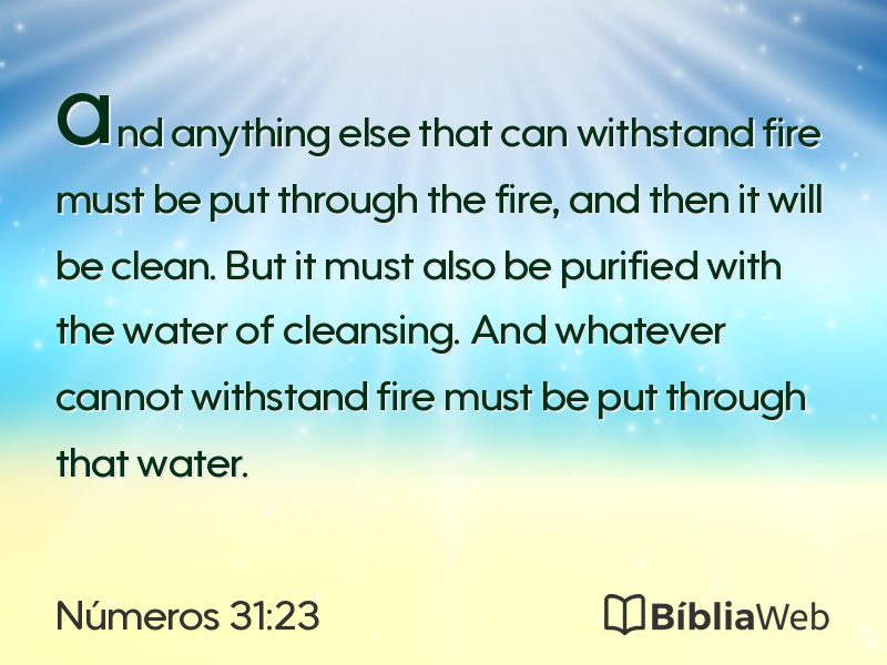 Números 31:23 em imagem para compartilhar