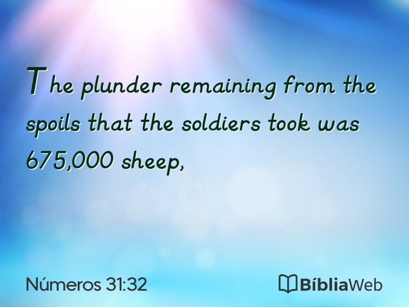 Números 31:32 em imagem para compartilhar