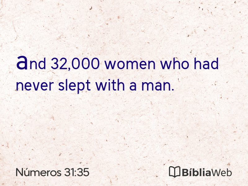 Números 31:35 em imagem para compartilhar
