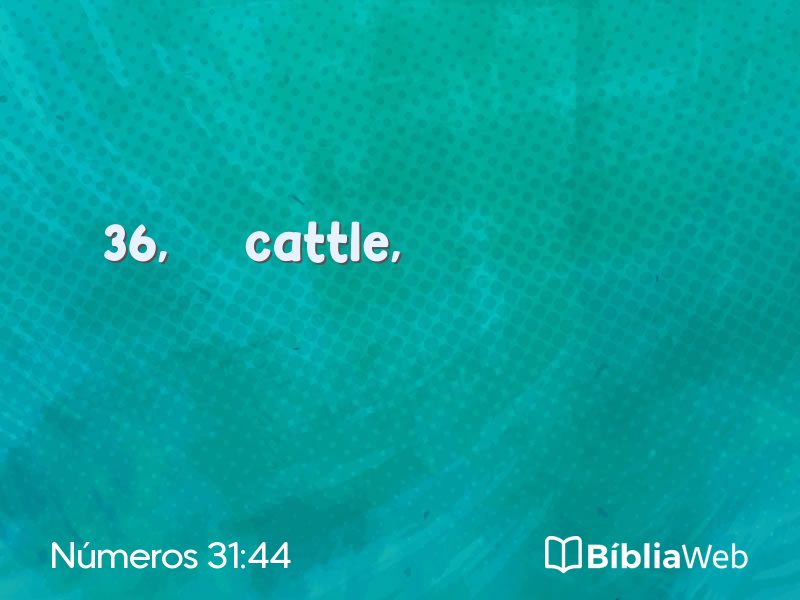 Números 31:44 em imagem para compartilhar