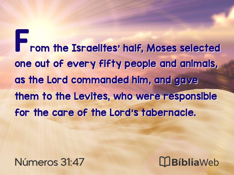 Números 31:47 em imagem para compartilhar