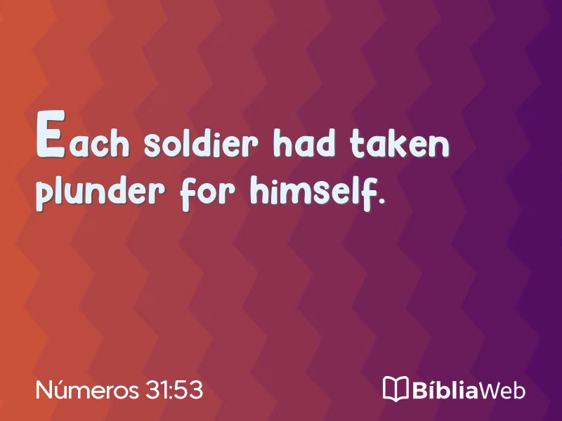 Números 31:53 em imagem para compartilhar