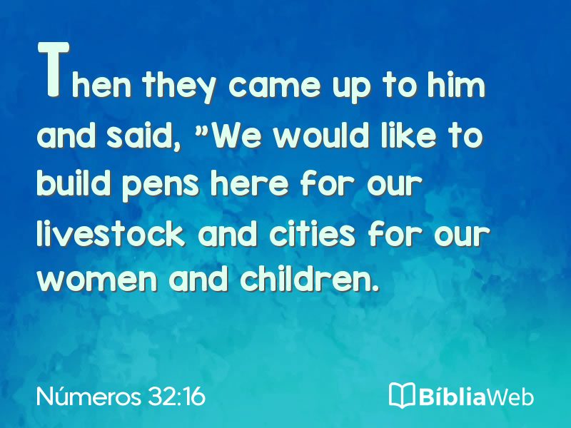 Números 32:16 em imagem para compartilhar