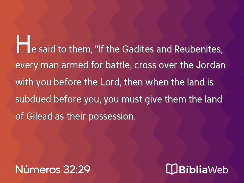 Números 32:29 em imagem para compartilhar