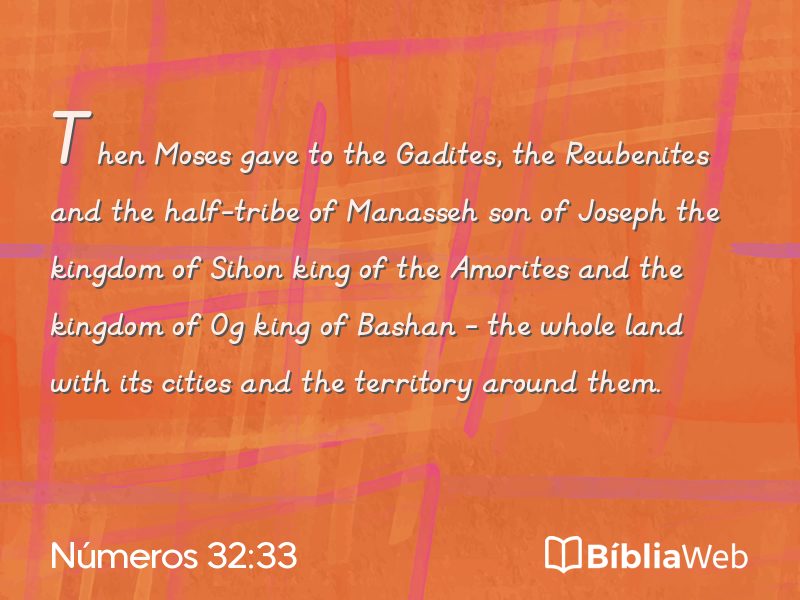 Números 32:33 em imagem para compartilhar