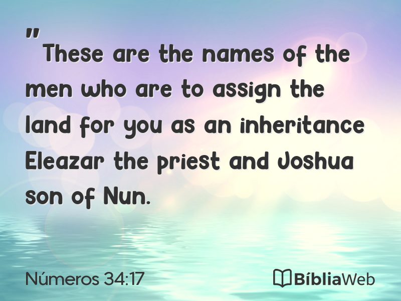 Números 34:17 em imagem para compartilhar