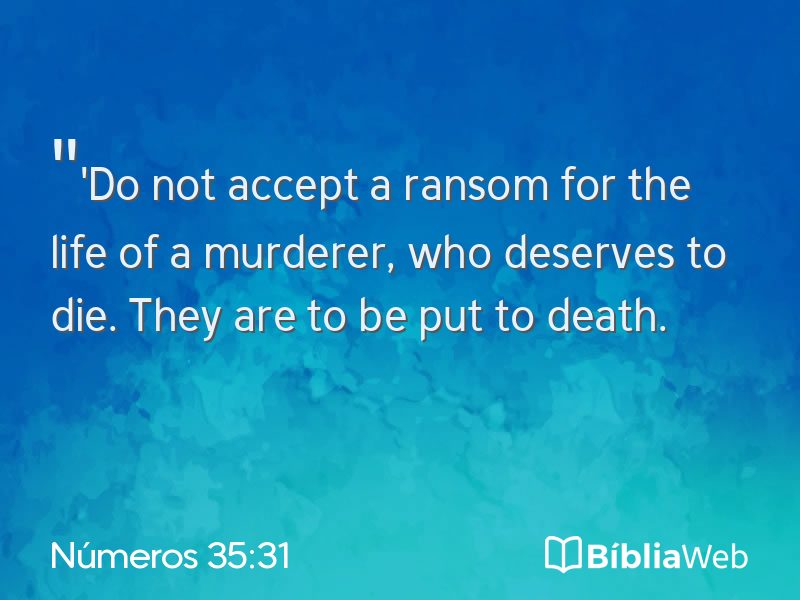 Números 35:31 em imagem para compartilhar