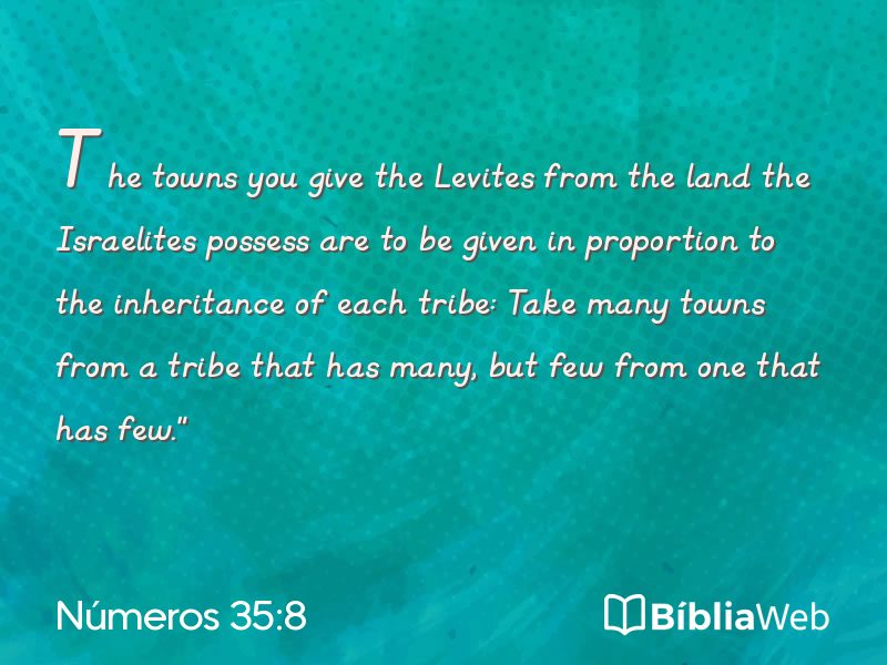 Números 35:8 em imagem para compartilhar