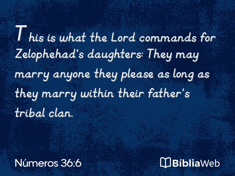 Números 36:6 em imagem para compartilhar