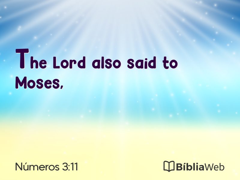 Números 3:11 em imagem para compartilhar