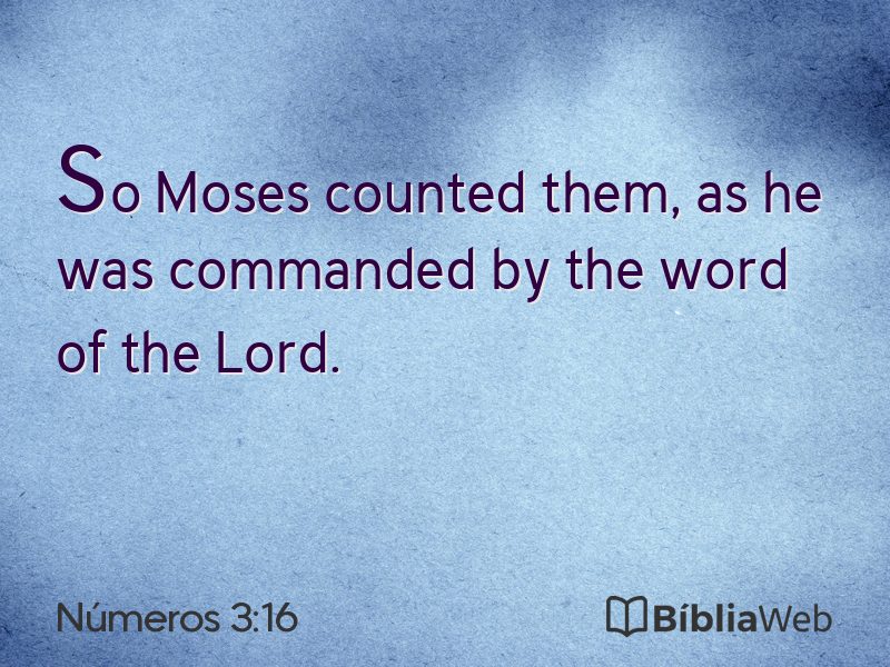 Números 3:16 em imagem para compartilhar