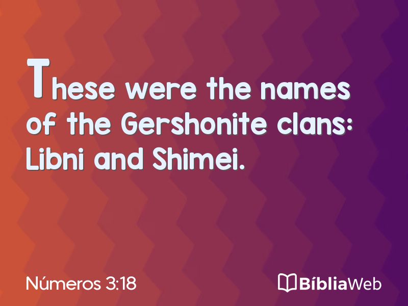 Números 3:18 em imagem para compartilhar