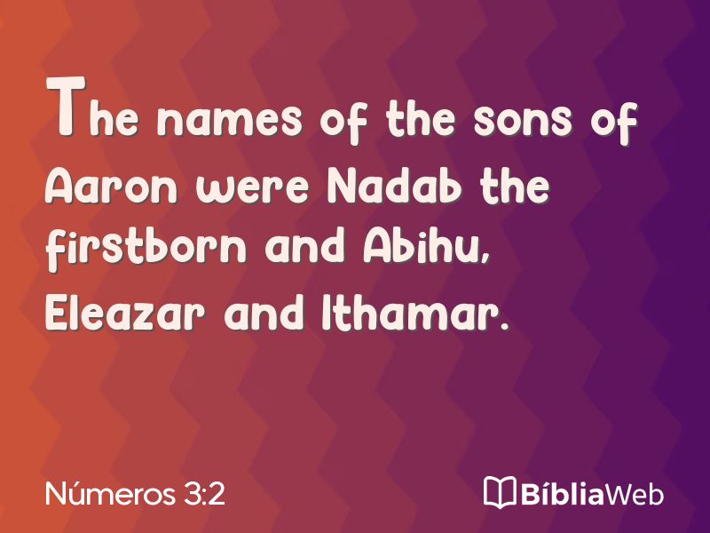 Números 3:2 em imagem para compartilhar