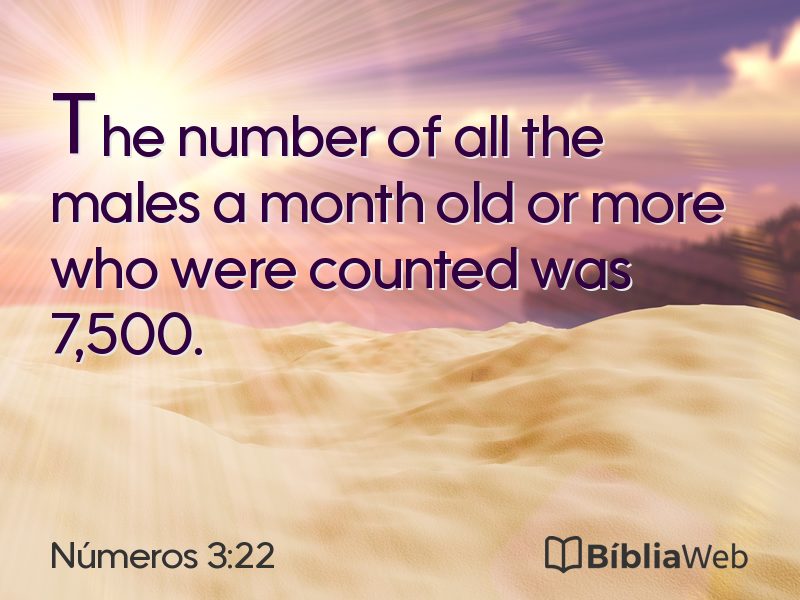 Números 3:22 em imagem para compartilhar