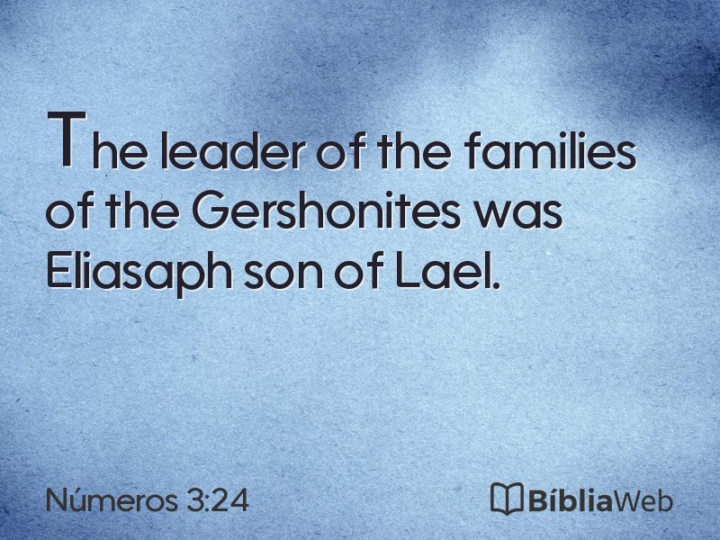 Números 3:24 em imagem para compartilhar