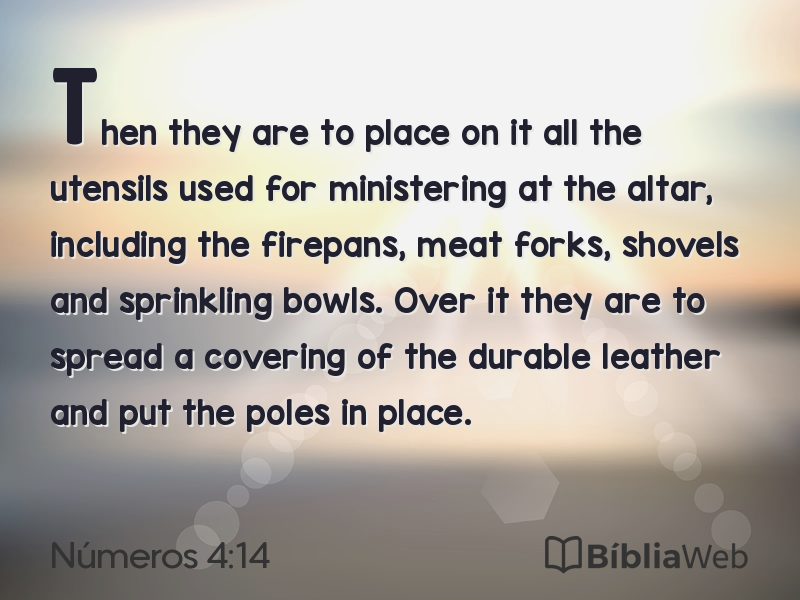 Números 4:14 em imagem para compartilhar