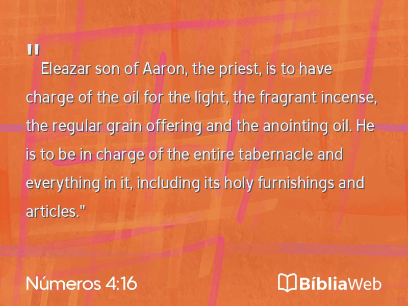 Números 4:16 em imagem para compartilhar