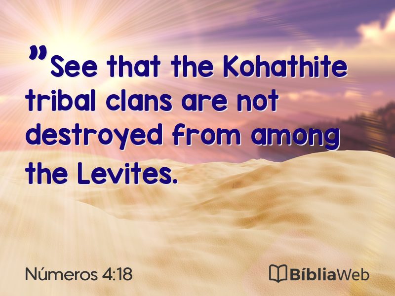 Números 4:18 em imagem para compartilhar