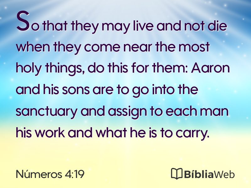 Números 4:19 em imagem para compartilhar