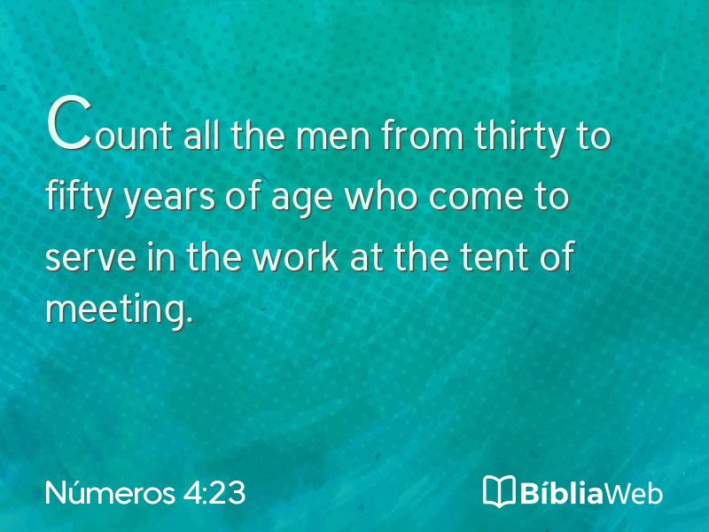 Números 4:23 em imagem para compartilhar