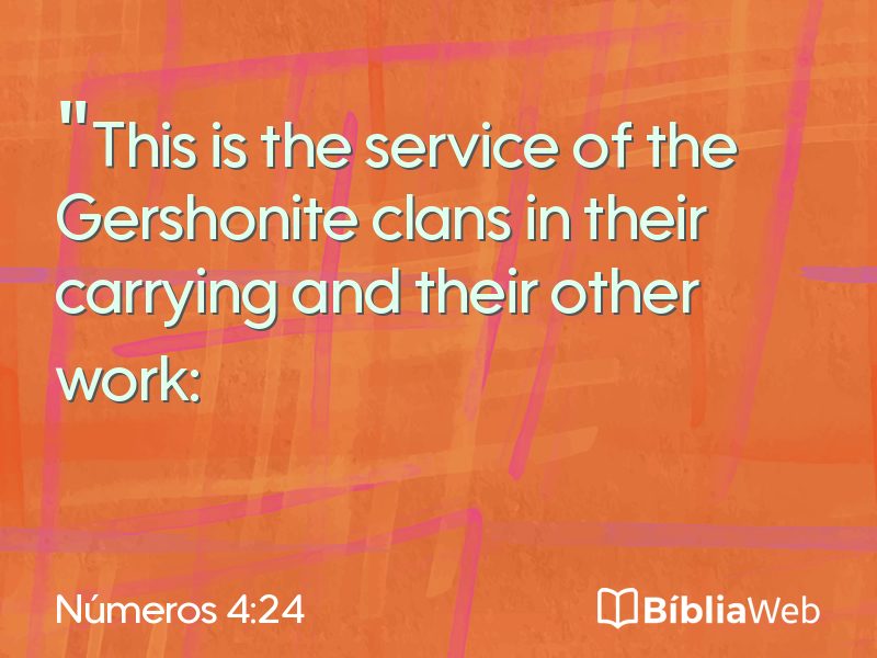 Números 4:24 em imagem para compartilhar