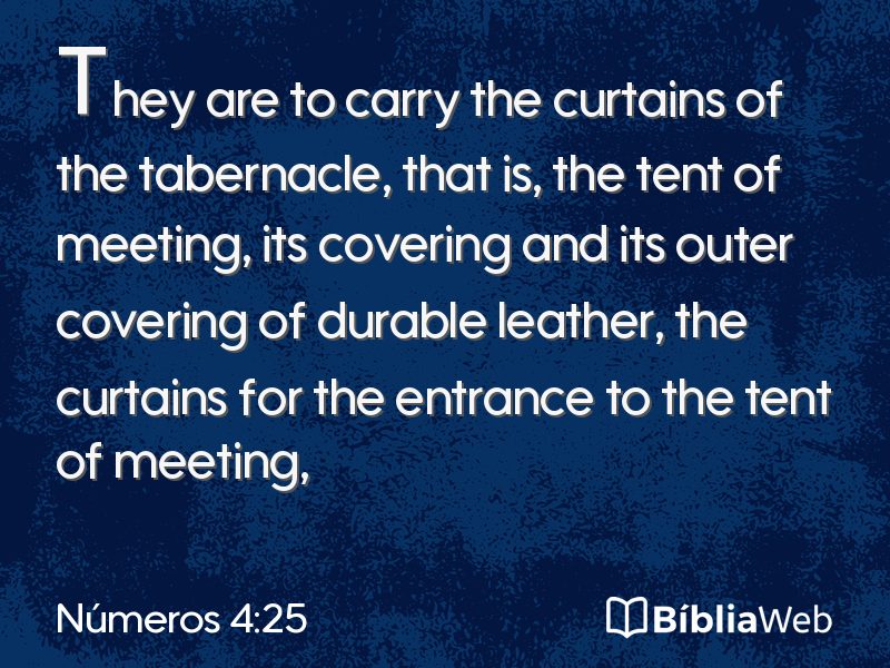 Números 4:25 em imagem para compartilhar